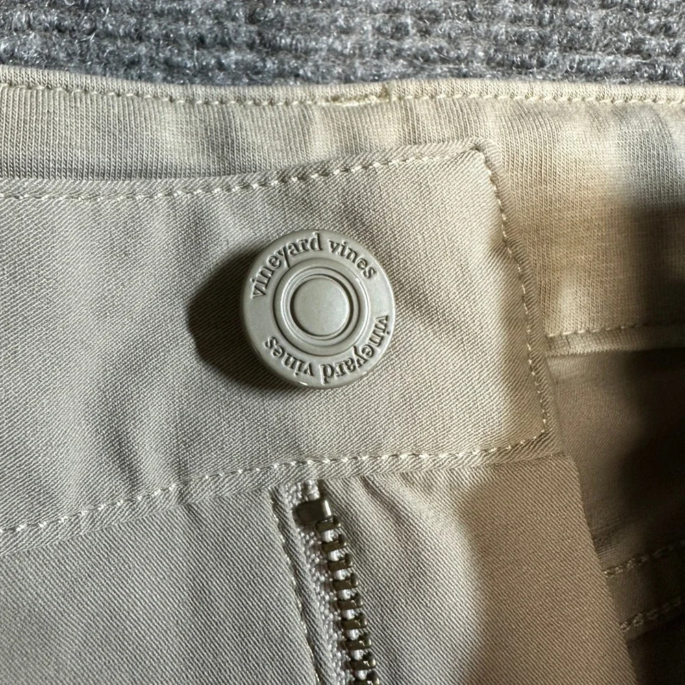 Vineyard Vines On-The-Go 5-Pocket Pant Khaki Tan Performance Stretch Size 14